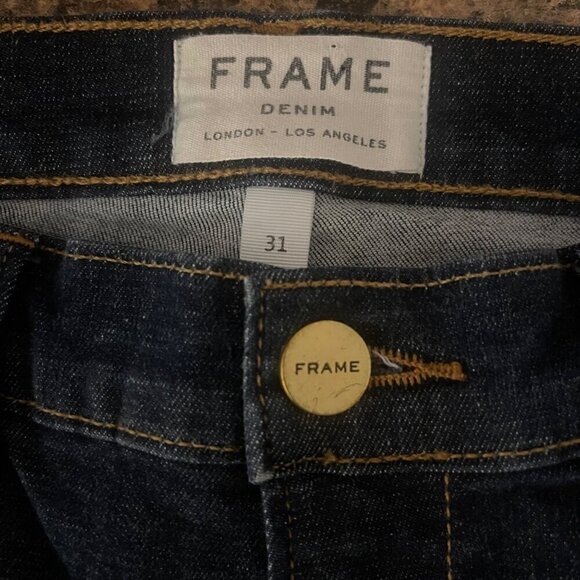 Frame Women High Rise Skinny Jeans Sz 31 Denim Raw Hem Stretch Casual Cotton USA - Picture 5 of 9